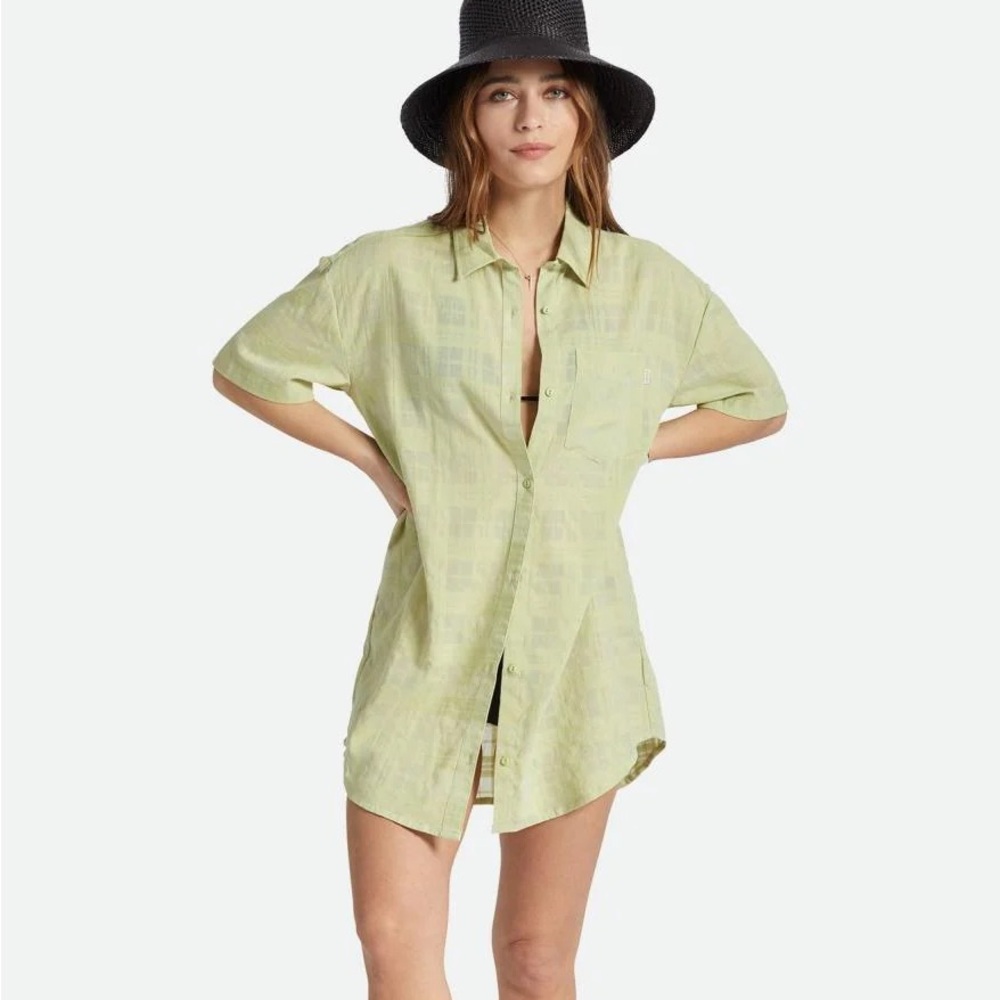 Green Button-Up Shirt Dress